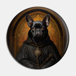 Pious French Bulldog - Medieval French Monk Pin