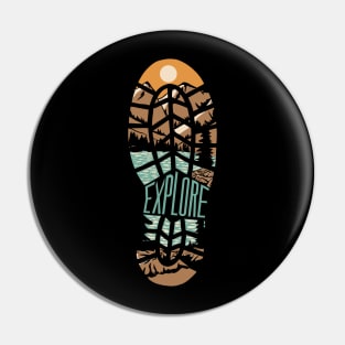 Explore Nature: Stylized Boot Print Pin