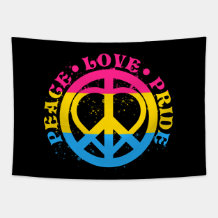 Peace Love Pansexual Pride Tapestry