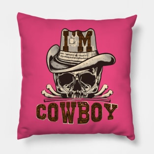 CowBoy skull hat Pillow