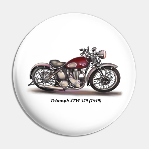 Drawing of Retro Classic Motorcycle Triumph 3TW 350 1940 Pin by Roza@Artpage