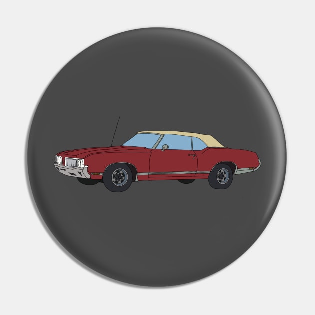 Hand Drawn Oldsmobile Cutlass Convertible Pin by ItsRTurn