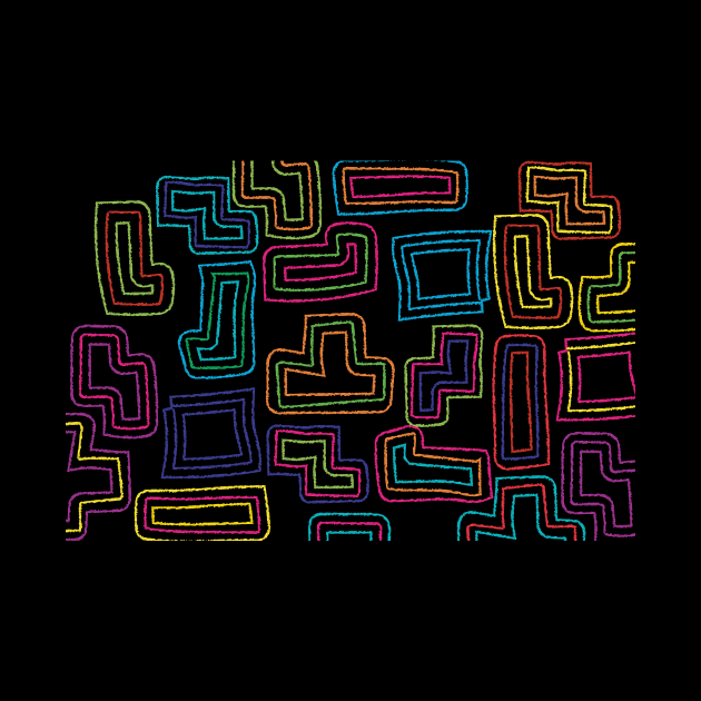 Colorful Abstract Scribbled Blocks Design by Brobocop