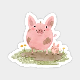 Piggies in a Mud Puddle Magnet