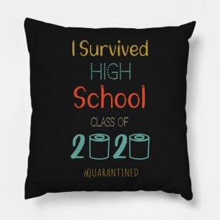 I Survived High School Funny Quarantine Graduation Gift, Vintage High School Toilet Paper Pillow