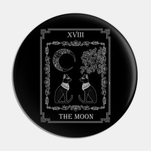 Tarot "The Moon" - silver - cat version Pin