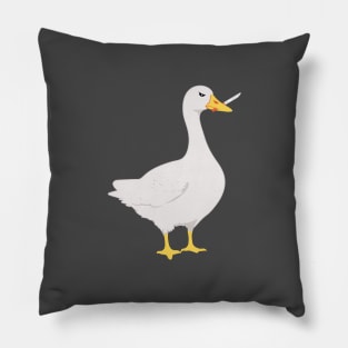 Dangerous goose holding knife Pillow