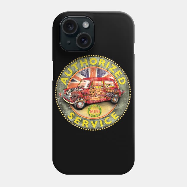 Authorized Service - Mini Cooper Phone Case by Midcenturydave