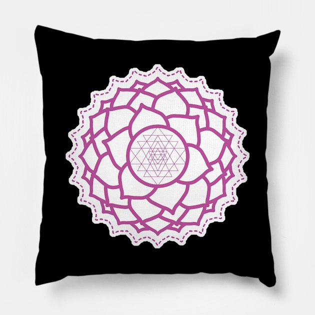 Sacred Geometry Yoga Blossom Pillow by aaallsmiles