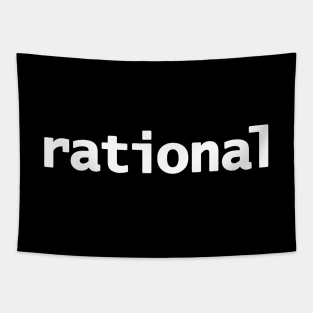 Rational Minimal Typography White Text Tapestry