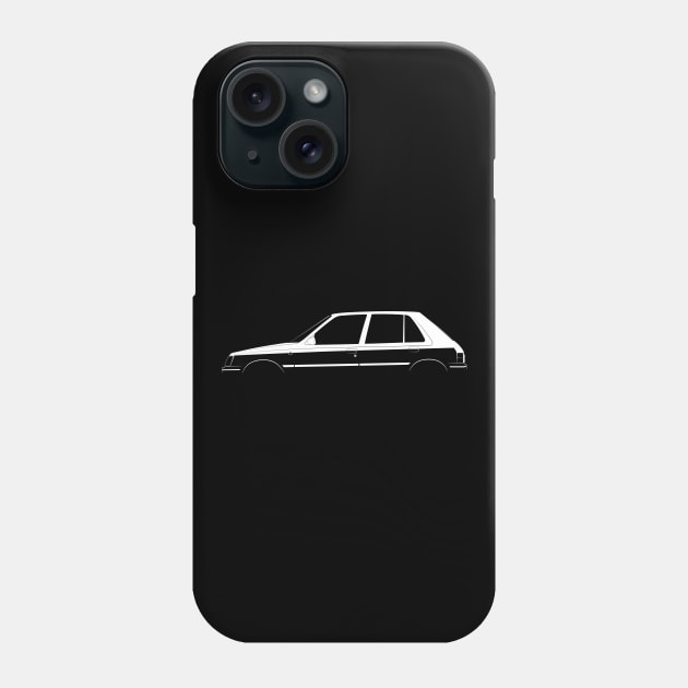 Peugeot 205 Silhouette Phone Case by Car-Silhouettes