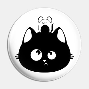 Black kitten and hamster Pin