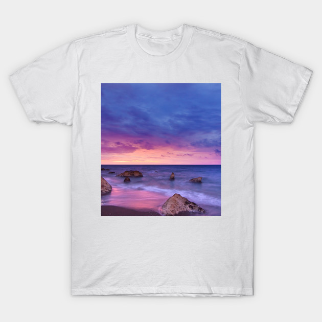 Pink Sunset Beach - Sunset - T-Shirt | TeePublic