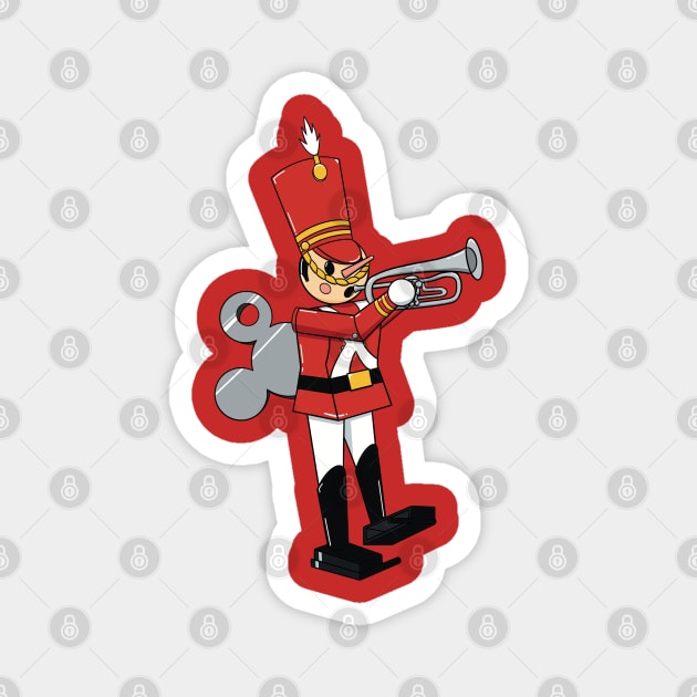 Christmas Toy Solider Trumpet Player Magnet by DeepDiveThreads