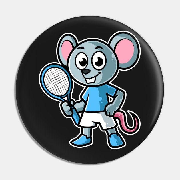 Mouse Tennis Player Funny Coach Rat print Pin by theodoros20