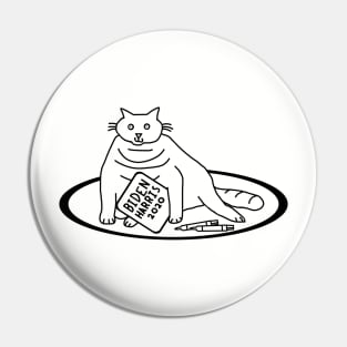 Chonk Cat with Biden Harris Sign Outline Pin