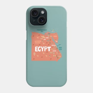Egypt illustrated map Phone Case