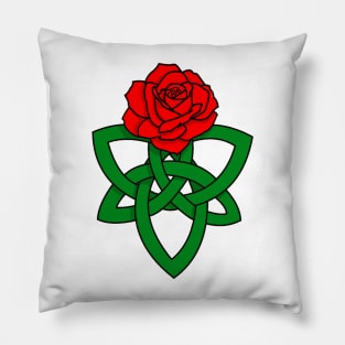 Celtic knotwork with red rose Pillow