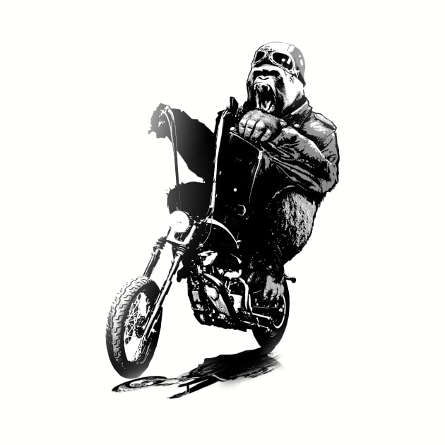 BIG BIKER GORILLA by teepublickalt69