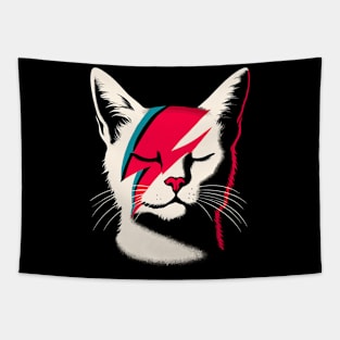 Retro Cat Rock and Roll Music Concert Festival Band Funny Cat Tapestry