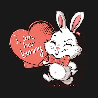 Adorable I Am Her Bunny Heartfelt Love Design T-Shirt