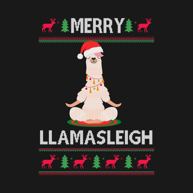 Disover Funny Llama Christmas Namasleigh Sweater Yoga Gift T-Shirt - Llama Christmas - T-Shirt