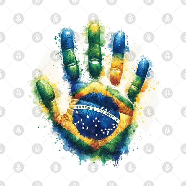 2024 Brazil Pride Hand Souvenir - Brazilian Water Color Art by Sambastyles