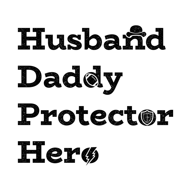 Husband. Daddy. Protector. Hero. With icons. Fathers Day Gift. by Ribbonbon