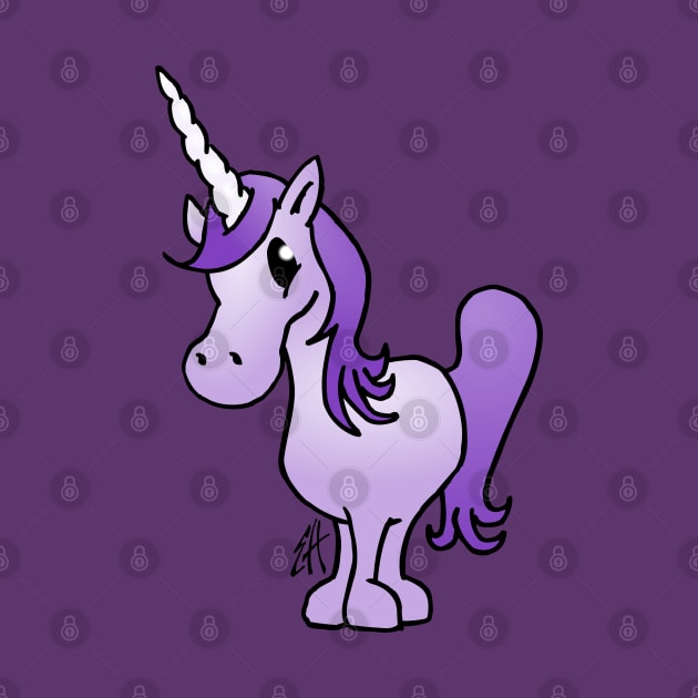 Purple unicorn by Cardvibes