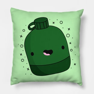 Green Water Canteen With Black Sparkles Pillow