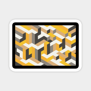 Yellow Brown Pattern Magnet