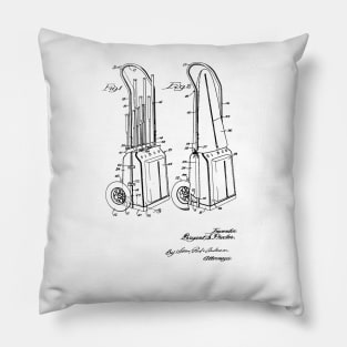 Golf Cart Vintage Patent Drawing Pillow