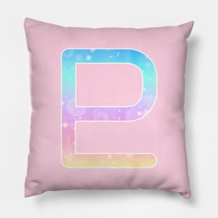 Pluto Planet Symbol in Magical Unicorn Colors Pillow