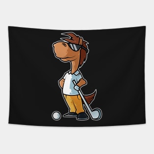 Horse Golf Player Golfer Golfing Funny Kids Boys graphic Tapestry