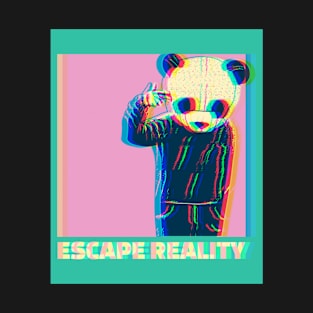 Escape Reality Vaporwave Panda Aesthetics Glitch T-Shirt