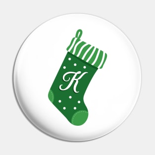 Christmas Stocking with the Letter K Pin