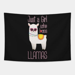 Just A Girl Who Loves Llamas - Funny Llama Girls Tapestry