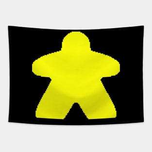 Yellow Pixelated Meeple Tapestry