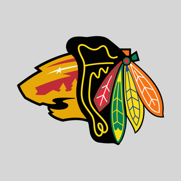 Chicago Wild - Minnesota Blackhawks logo mashup by phneep