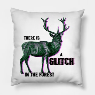 Gliched Deer Pillow