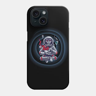 Monkey moon blue hypnotical in space Phone Case