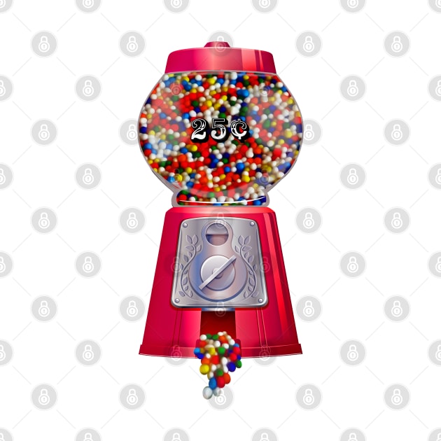 Retro Candy Gum Ball Machine by 2HivelysArt