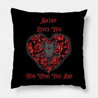 Satan Loves You Pillow