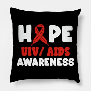 Red ribbon of awareness Pillow