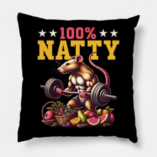 100% Natty Funny Gym Rat Fitness Bodybuilding For Men Women Pillow