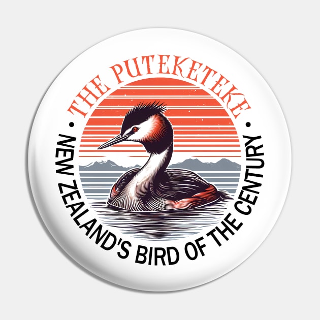 Puteketeke New Zealand's Bird Pin by RetroPrideArts