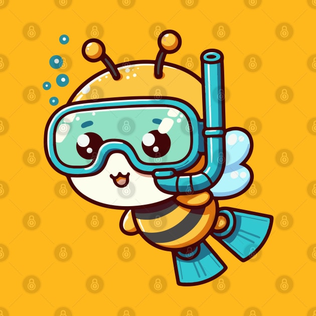 Cute bee Snorkeling by fikriamrullah