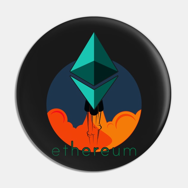 Rocket to The Moon : Ethereum Edition Pin by CryptoTextile