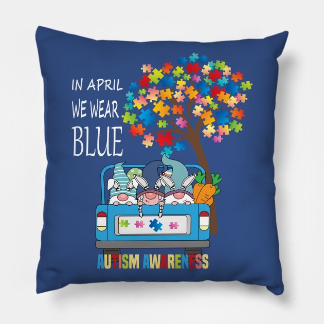 In April we wear Blue..Autism Awareness gift.. Pillow by DODG99