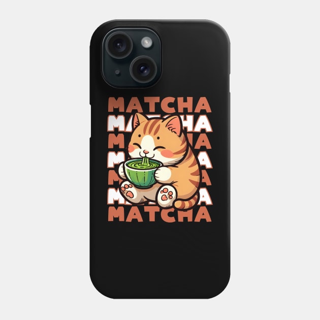 Matcha cat Phone Case by Japanese Fever